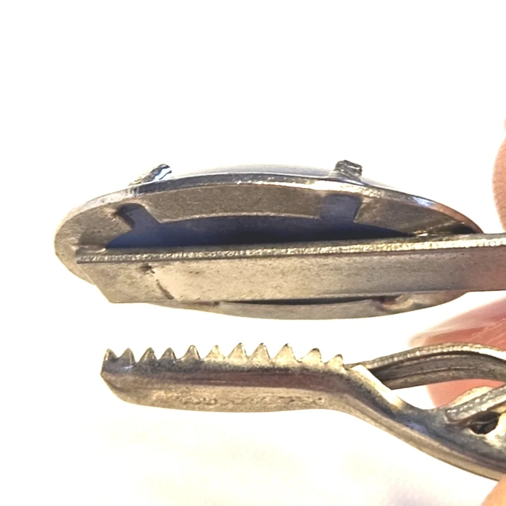 Vintage Oval-shaped, Silver-plated Blue Kyanite Cufflinks, and Matching Tie Clip